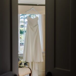 Sarah Seven Elegant White Wedding Dress